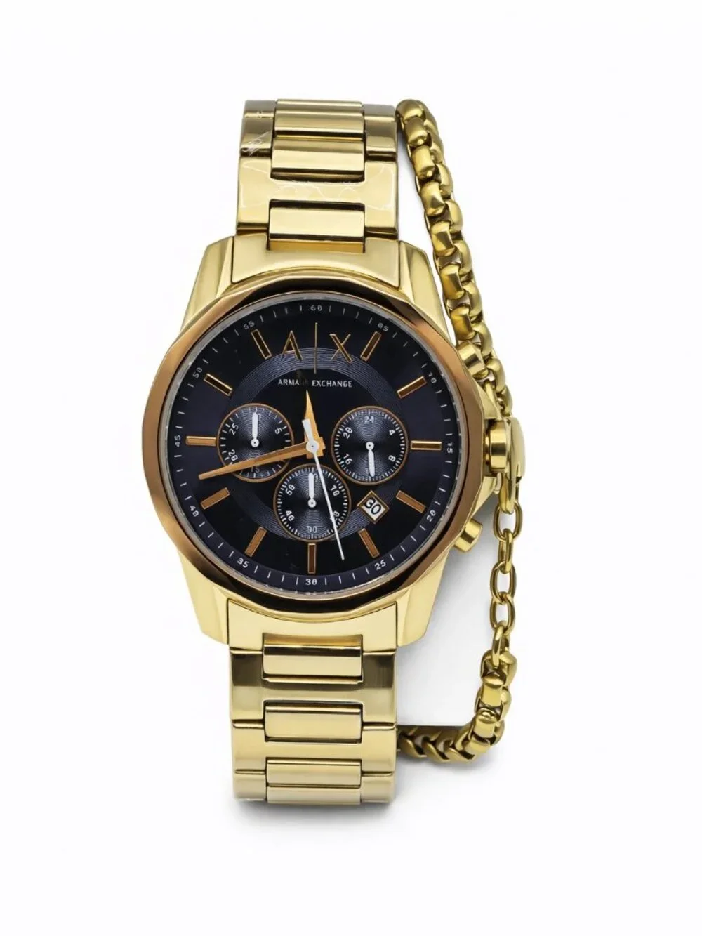Armani Exchange Men's Gold-Tone Chronograph Watch & Bracelet Set AX7151SET